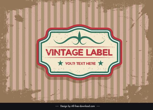 vintage background template old label stripes decor