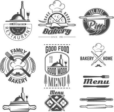 vintage bakery food labels vector