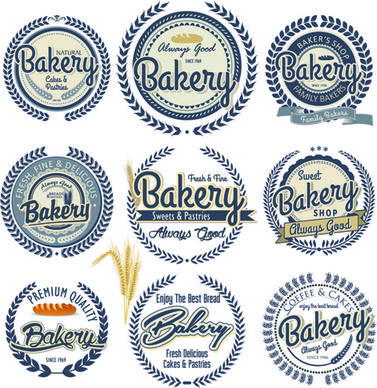 vintage bakery vector labels