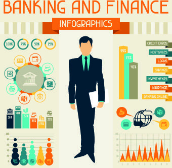 vintage banking and finance design vector