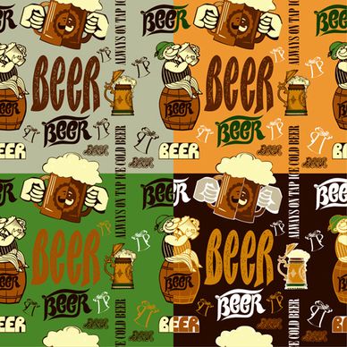 vintage beer seamless pattern vector