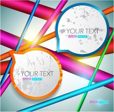 decorative background template modern shining colorful lines tags