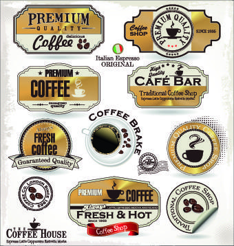 vintage cafe bar and restaurant labels