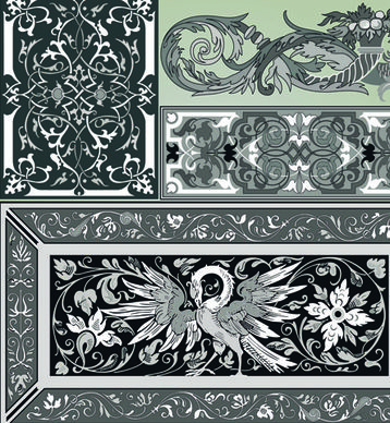 vintage calligraphic border frame and ornament vector set