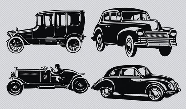 Vintage Car Silhouette Pack
