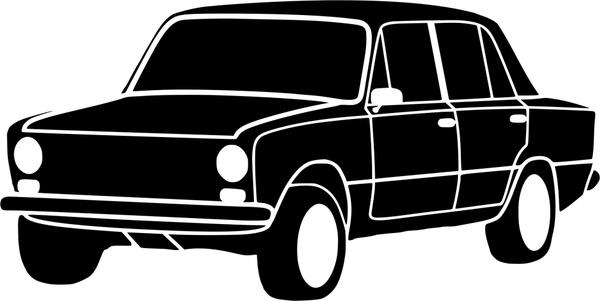 vintage car vector illustration with silhouette style