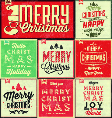 vintage christmas background set vectors