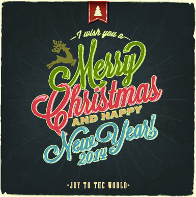 vintage christmas typography vector background