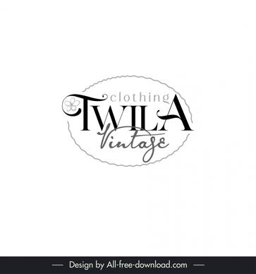 clothing twila logo classic calligraphic texts