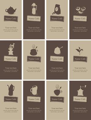 vintage coffee business cards vector