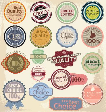 vintage colored labels design