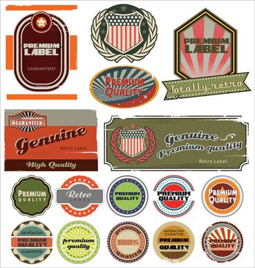 vintage colored labels design