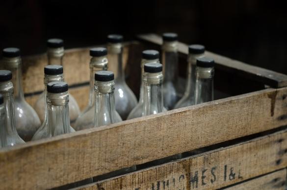vintage crate of beer bottles