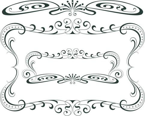 vintage decor borders with frames design vector