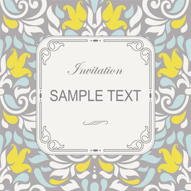 vintage decor pattern invitation cards vector