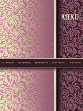 vintage decorative pattern restaurant menu cover vector