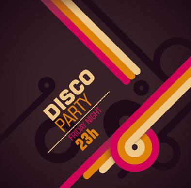 vintage disco party poster flyer design vector