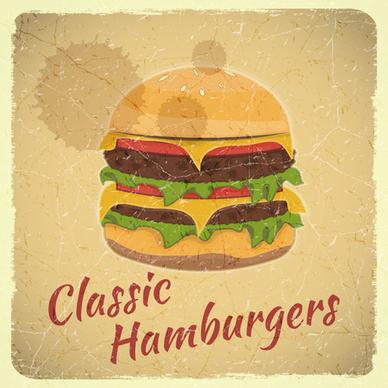 vintage fast food with menu vector