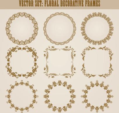 vintage floral decorative frames vector