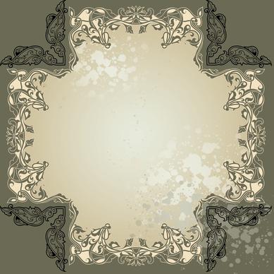 vintage floral frame vector
