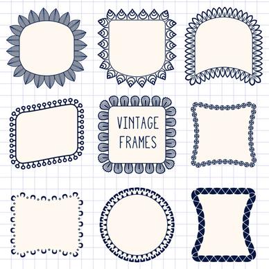 vintage floral frames vectors