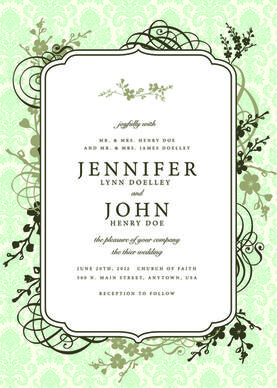 vintage floral invitations cover design vector
