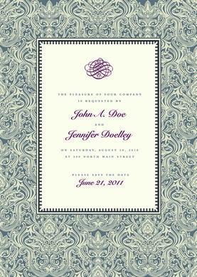 vintage floral invitations cover design vector