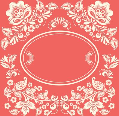 vintage floral with pink background vector