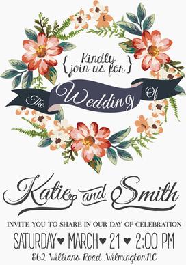 vintage flower wedding invitation background