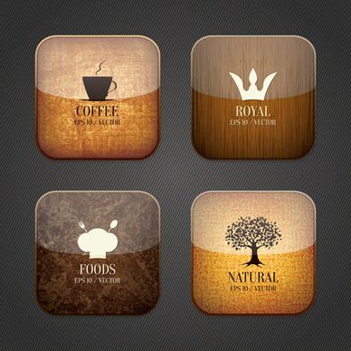 vintage food and drink application icons