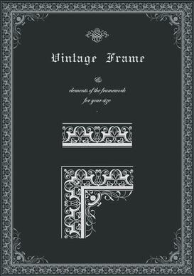 vintage frame and decor element vector