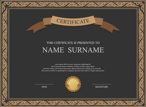 vintage frame certificate template vectors