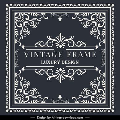 vintage frame template black white contrast symmetry