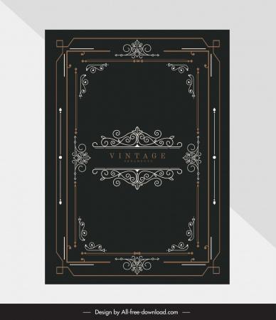 vintage frame template elegant dark classic symmetry