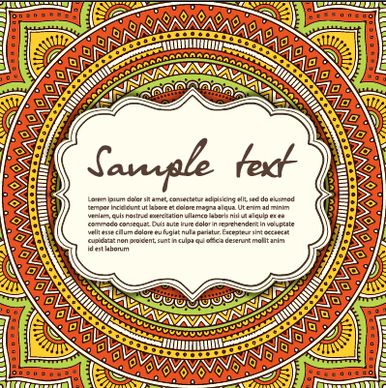 vintage frame with ethnic pattern vector backgrounds