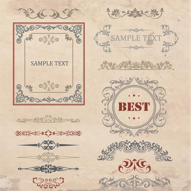 vintage frames and borders pattern collection