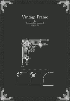 vintage frames decor elements vector set