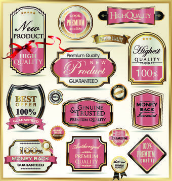 vintage guarantee premium labels vector
