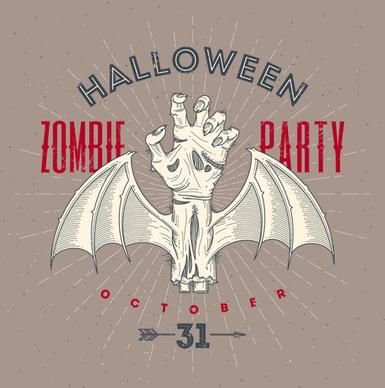 vintage halloween party vector poster set
