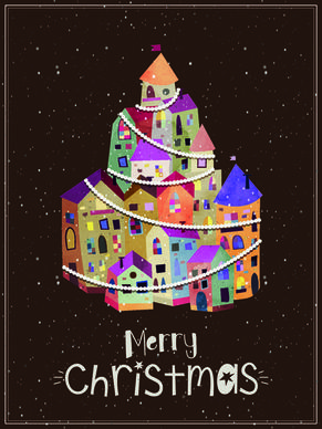 vintage house with15 christmas background