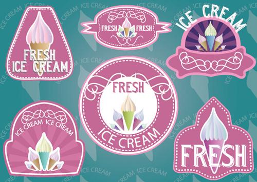 vintage ice cream labels vector