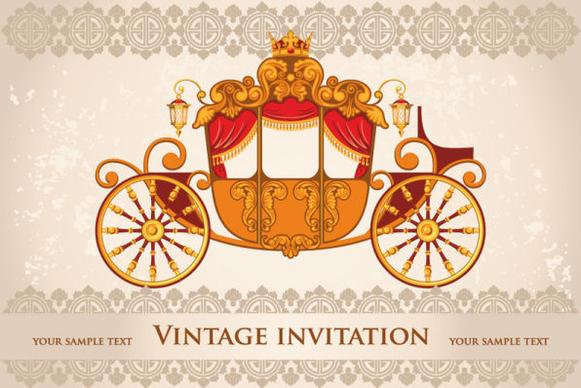 vintage invitation cards background vector