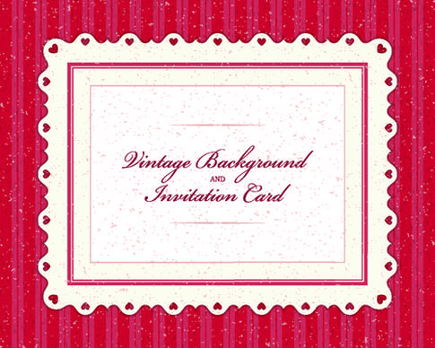 vintage invitations card background vector