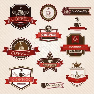 vintage label coffee vectors