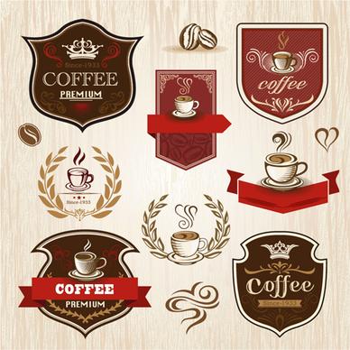 vintage label coffee vectors