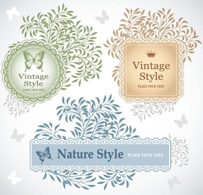 vintage lace frames and borders vector