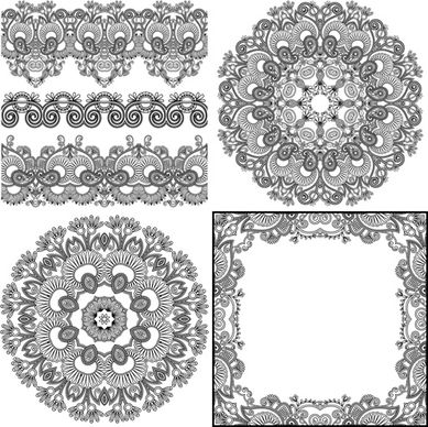 vintage lace ribbons vector