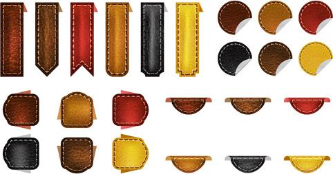 vintage leather lables and tags vector set