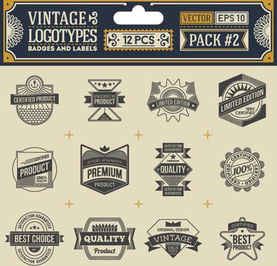vintage logotypes label and badges vector