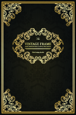 vintage luxury frame design vector set